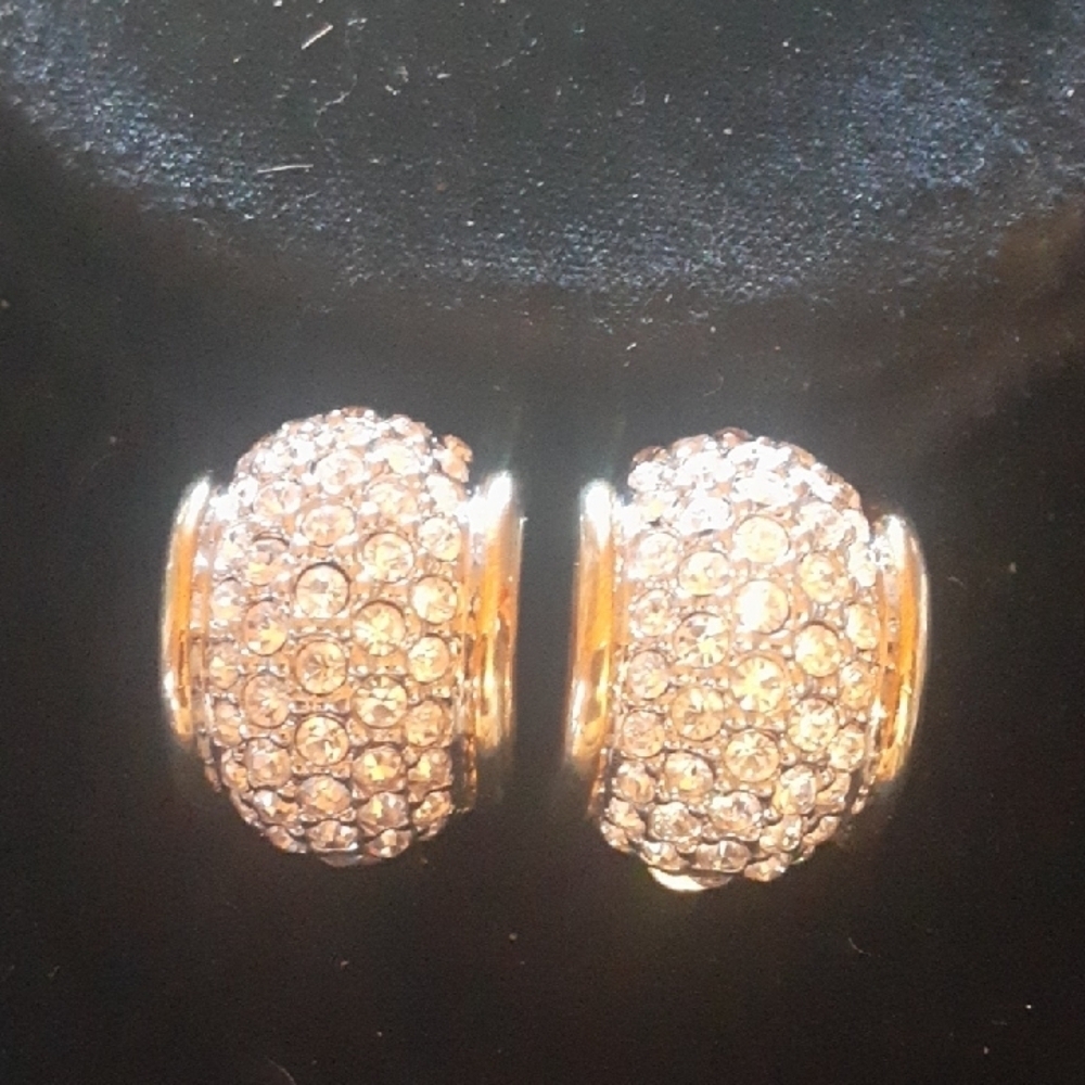 Gold and Silver Tone Crystal Earrings